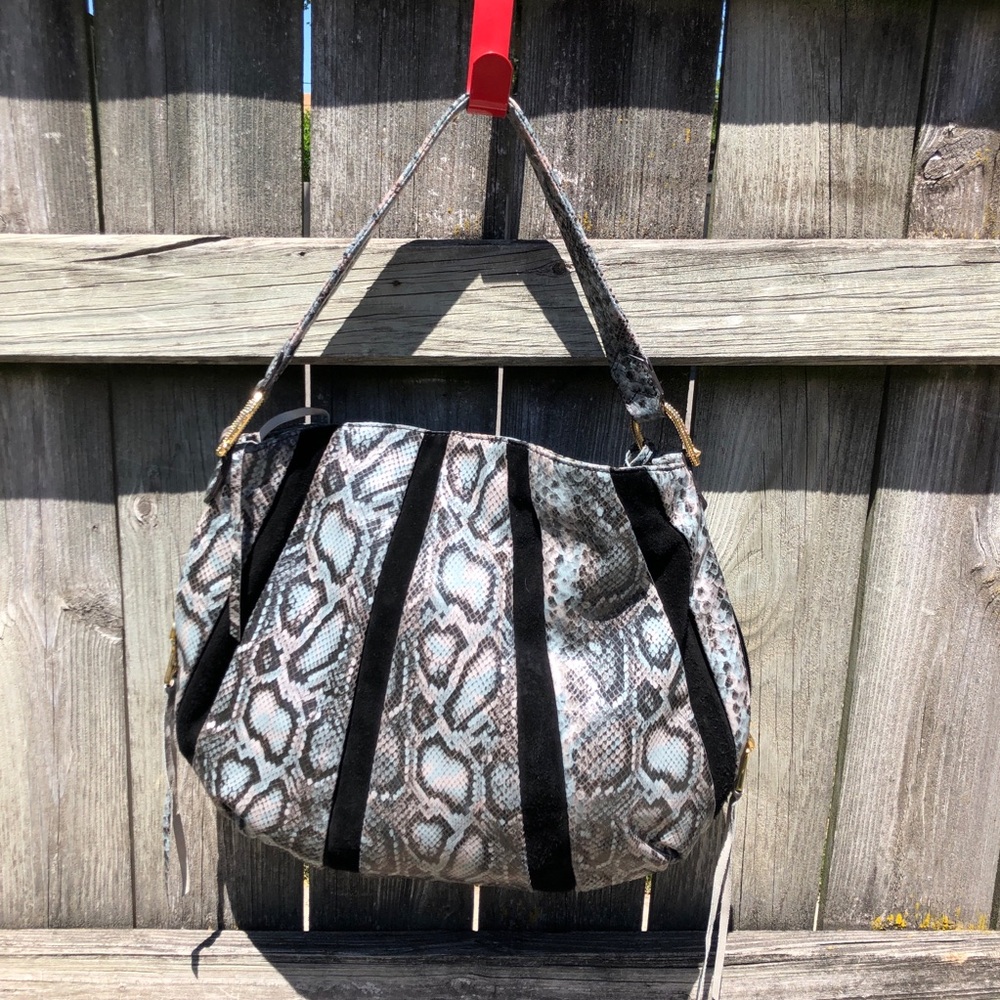 Aimee Kestenberg Snake Print Leather Shoulder Bag